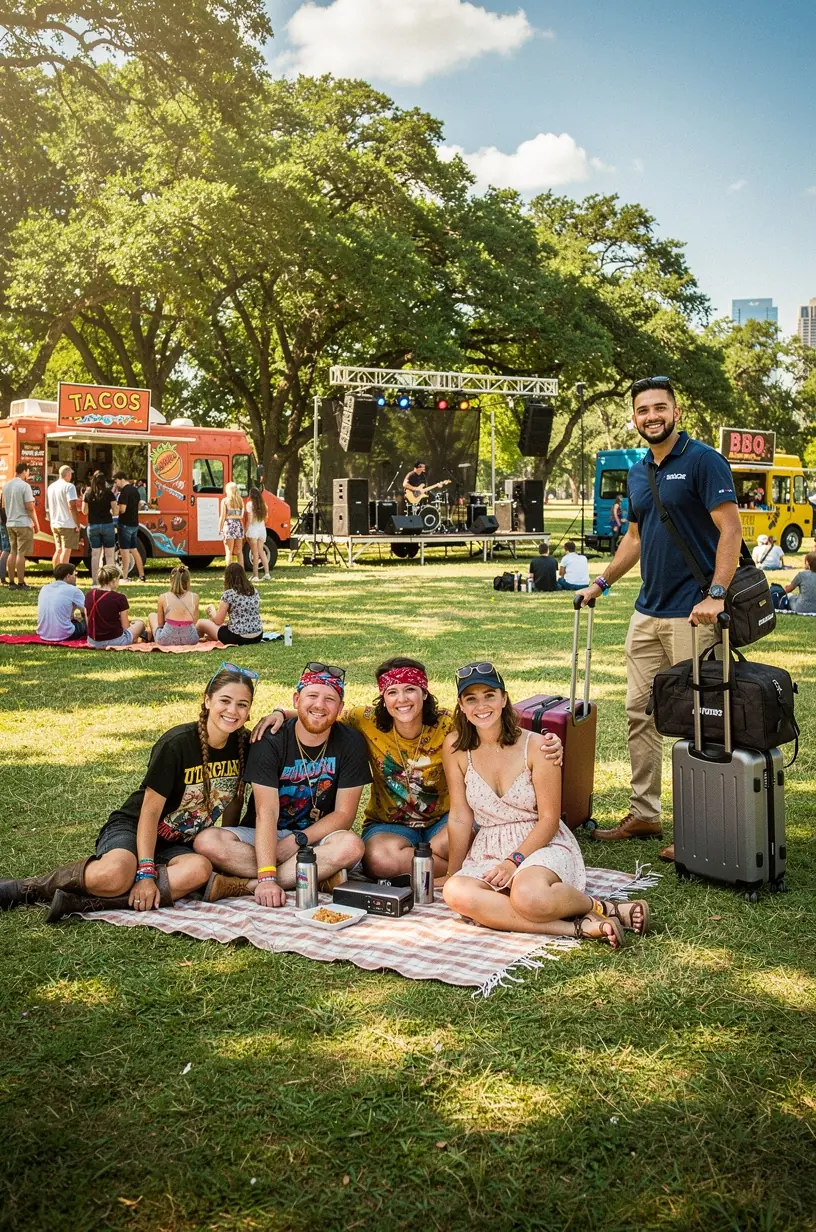 Путешественник в центре города США без багажа, наслаждающийся осмотром достопримечательностей. Курьер с фирменной сумкой компании доставляет багаж клиента прямо в отель. Водитель службы доставки аккуратно загружает чемоданы в автомобиль на фоне городских небоскребов. Турист получает уведомление на смартфон о своевременной доставке багажа в выбранную точку. Карта маршрута службы доставки с отметками отелей и популярных туристических мест. Сотрудник службы поддержки консультирует клиента по вопросам безбагажного туризма и доставки багажа.